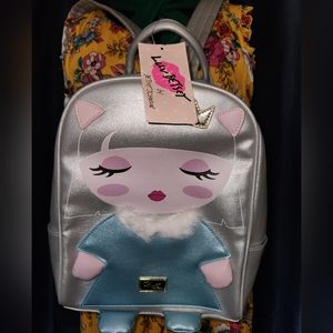 Betsey Johnson Silver Mini Backpack Brand NWT